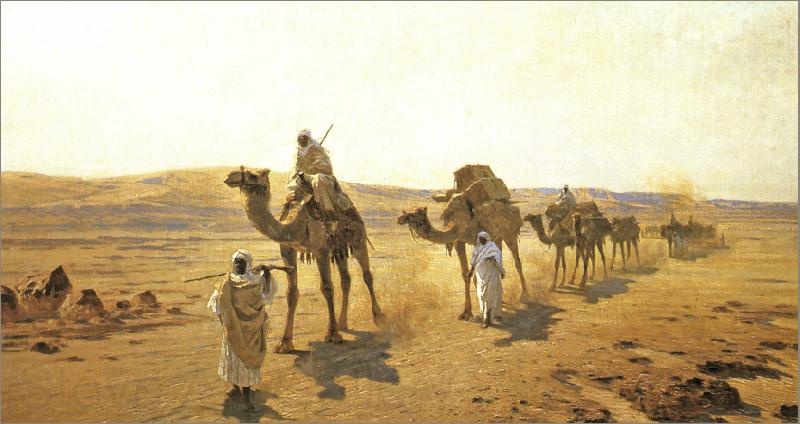 Ludwig Hans Fischer An Arab Caravan. Spain oil painting art